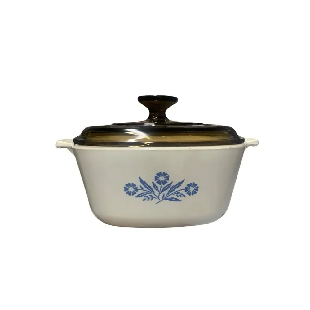 Vintage CORNING‎ WARE Blue Cornflower P-1 3/4-B Casserole Dish 1.75 qt w/ Lid